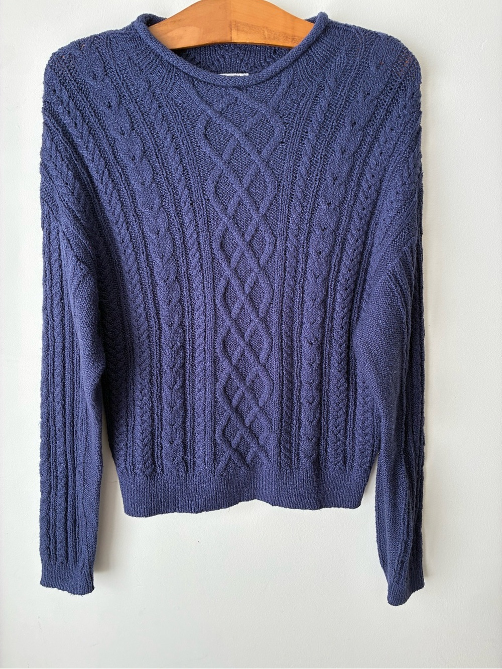 J. Crew Sweater Women’s Medium Mock Neck Cable Knit Roll Neck Sweater